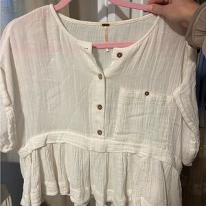 Free People Truly Mine Boxy Tee White